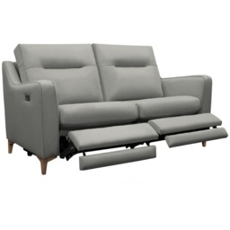 G Plan Austen 2 Seater Leather Sofa With Double Power Footrest and USB - Leather Grade L