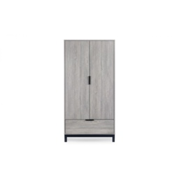 Julian Bowen Bali 2 Door 1 Drawer Wardrobe - Grey Oak - thumbnail 2