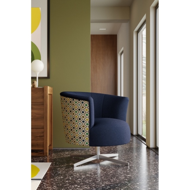 Orla Kiely Lily Swivel Chair - House Plain Fabric - image 1