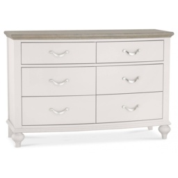 Montreal 6 Drawer Wide Chest - Grey Washed Oak and Soft Grey - thumbnail 2