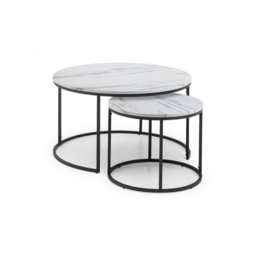 Julian Bowen Bellini Round Nesting Coffee Table - White Marble - thumbnail 2