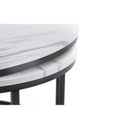 Julian Bowen Bellini Round Nesting Coffee Table - White Marble - thumbnail 4