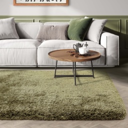 Asiatic Plush Luxury Shaggy Rug - Sage - 70cm x 140cm - thumbnail 2