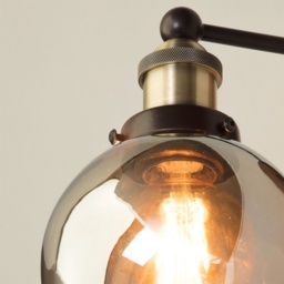 BHS Carter Industrial 1 Light Wall Light - Bronze Brass With Smoke - thumbnail 3