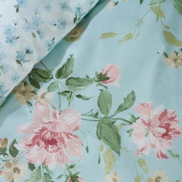 Catherine Lansfield Avebury Floral Duvet Set - Duck Egg - Double - thumbnail 4