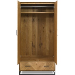 Vaughan Chevron Oak Double Wardrobe - thumbnail 4