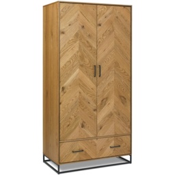 Vaughan Chevron Oak Double Wardrobe - thumbnail 2