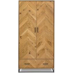 Vaughan Chevron Oak Double Wardrobe - thumbnail 3