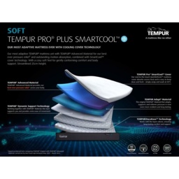 Tempur Pro Plus SmartCool Soft Mattress - EU Small Double - 120cm x 200cm - thumbnail 5