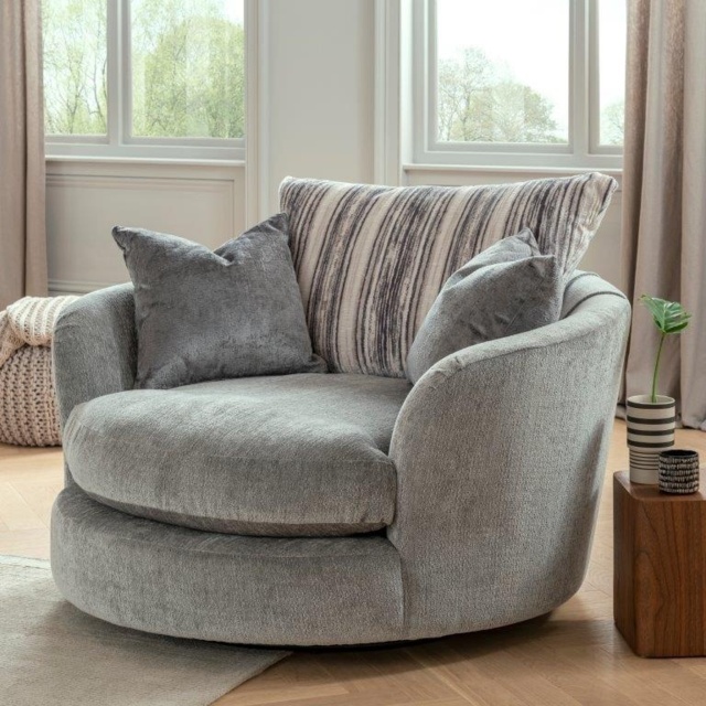 Freddie Fabric Cuddler Swivel Chair - Fabric Grade C - image 1