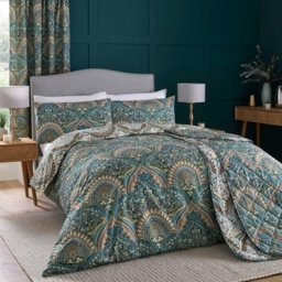 Dreams and Drapes Design Palais Reversible Teal Duvet Set - Single - thumbnail 3