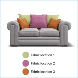 Olympus Small Pillow Back Fabric Sofa - Fabric Grade C - thumbnail 2