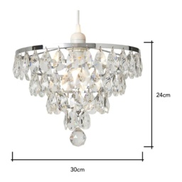 BHS Elsa Easyfit Light Shade 30cm - Chrome - thumbnail 3