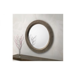 Julian Bowen Cadence Large Round Pewter Wall Mirror