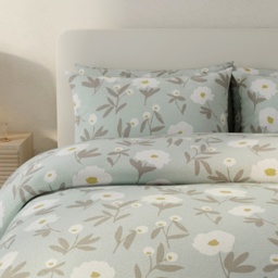 Vantona Simple Floral Duvet Set - Duck Egg - Single - thumbnail 3