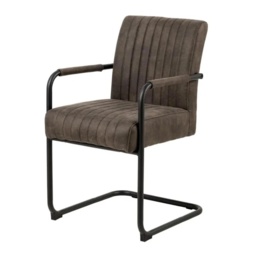 Adele Dining Chair With Armrest - Anthracite - thumbnail 4