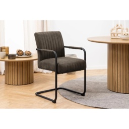 Adele Dining Chair With Armrest - Anthracite - thumbnail 2