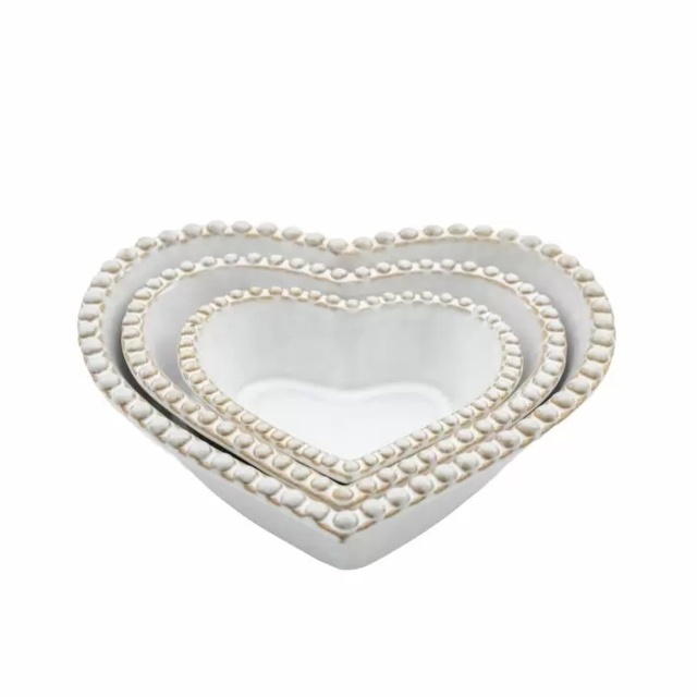 Beaded Heart Bowls Set of 3 - image 1