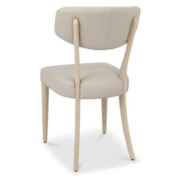 Delta Scandi Oak Upholstered Back Dining Chair - Ivory Bonded Leather Pair - thumbnail 4
