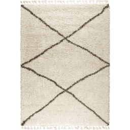 Mastercraft Twilight 039-0004/6933 Shaggy Fringed Rug - Cream/Black - 80cm x 150cm - thumbnail 1