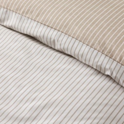 Catherine Lansfield Oxford Pinstripe Duvet Set - Natural - Single - thumbnail 4