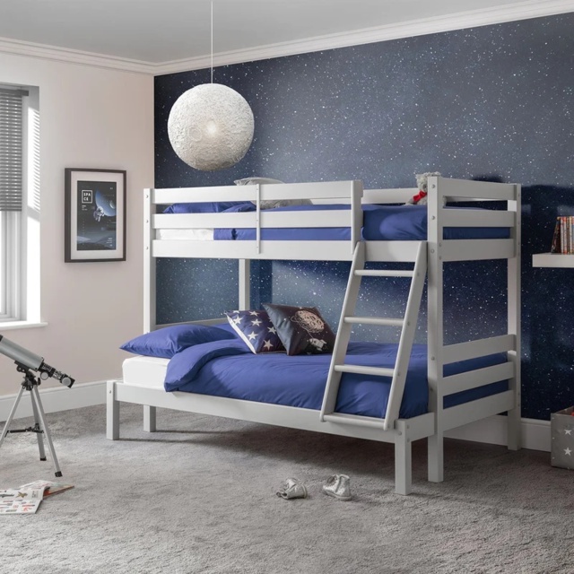 Julian Bowen Merlin Triple Sleeper Bunk Bed - Dove Grey - image 1