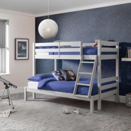 Julian Bowen Merlin Triple Sleeper Bunk Bed - Dove Grey - thumbnail 1