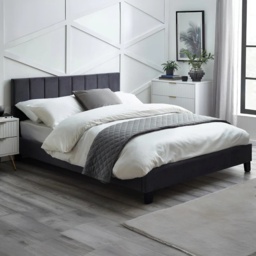 Julian Bowen Rosa Velvet Bed In A Box - Grey - 135cm Double