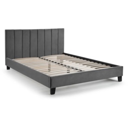 Julian Bowen Rosa Velvet Bed In A Box - Grey - 135cm Double - thumbnail 3