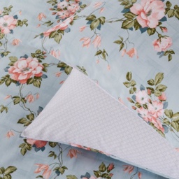 Fable Wild Rose Duvet Set - Duck Egg and Powder Pink - Double - thumbnail 3