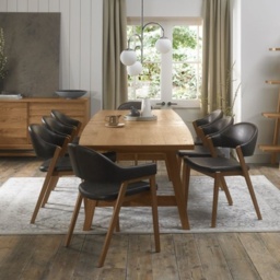 Brandon Rustic Oak 6-8 Seater Extending Dining Table - thumbnail 1