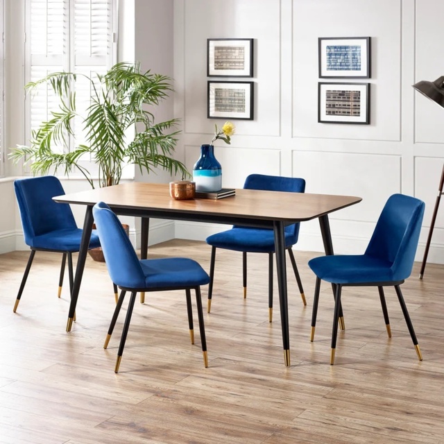 Julian Bowen Findlay Rectangular Dining Table - Walnut and Black - image 1
