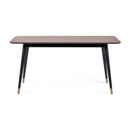 Julian Bowen Findlay Rectangular Dining Table - Walnut and Black - thumbnail 4