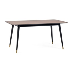 Julian Bowen Findlay Rectangular Dining Table - Walnut and Black - thumbnail 5