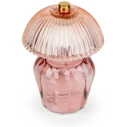 Candlelight Vintage Ridged Glass LED Table Lamp - Pink - thumbnail 3