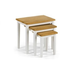 Julian Bowen Cleo Nest Of Tables - White / Natural Oak - thumbnail 2