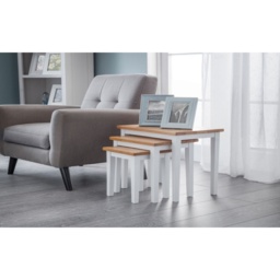 Julian Bowen Cleo Nest Of Tables - White / Natural Oak - thumbnail 1