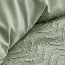Catherine Lansfield Heatset Wave Duvet Set - Mint Green - Super King - thumbnail 3