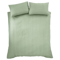 Catherine Lansfield Heatset Wave Duvet Set - Mint Green - Super King - thumbnail 2