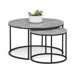 Julian Bowen Staten Round Concrete Round Nesting Coffee Table - thumbnail 2