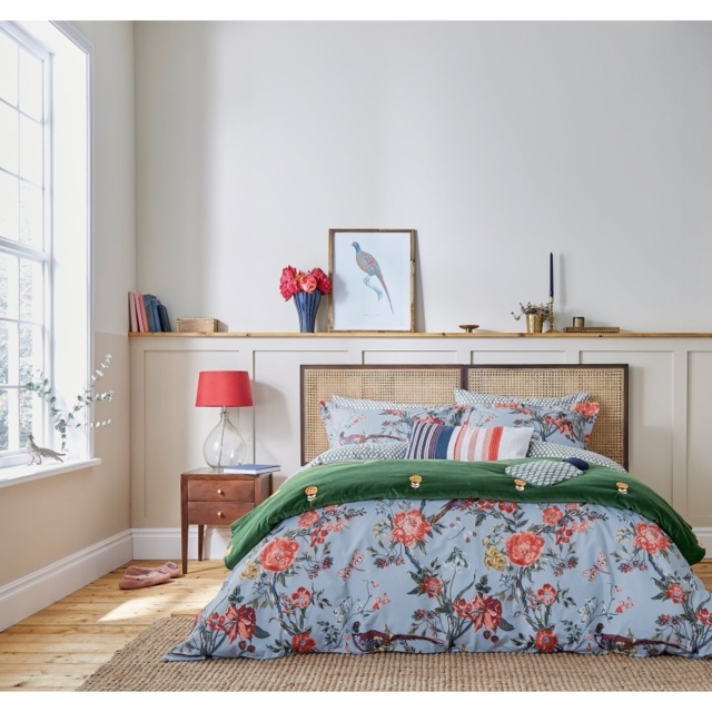 Joules Chinoise Floral Duvet Set - Blue - Single - image 1