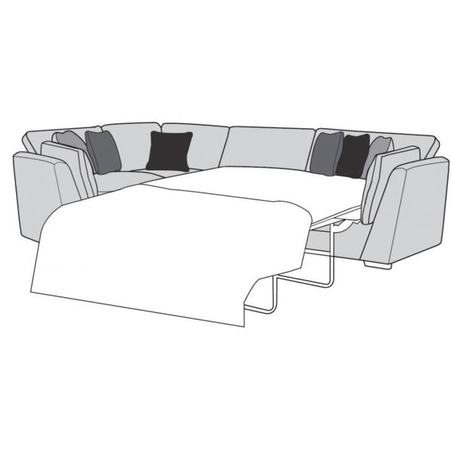 Phoebe 4 Seater Corner Sofa With Bed - Fabric Grade A - Left Hand Facing L2S/COR/RH1 - image 1