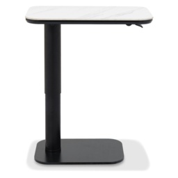 Sully Sintered Stone Gas Lift Adjustable Sofa Table - White - thumbnail 3