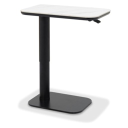 Sully Sintered Stone Gas Lift Adjustable Sofa Table - White - thumbnail 2