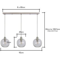BHS Alfie Bobble Diner Pendant - Clear - thumbnail 2