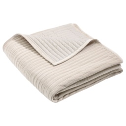 Catherine Lansfield Velvet Pinsonic Bedspread 220x220cm - Natural - thumbnail 1