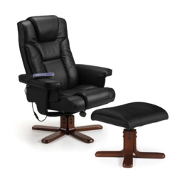Julian Bowen Malmo Massage Recliner and Stool - Black - thumbnail 2