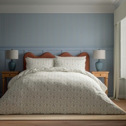 Sanderson Options Summer Scallop Duvet Set - Indigo - King - thumbnail 1