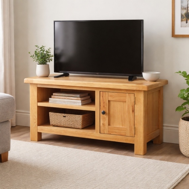 Ascot Rustic Oak Small TV/Media Stand - image 1