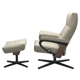 Stressless David Chair With Cross Base - Large - Noblesse Leather - With Footstool - thumbnail 4